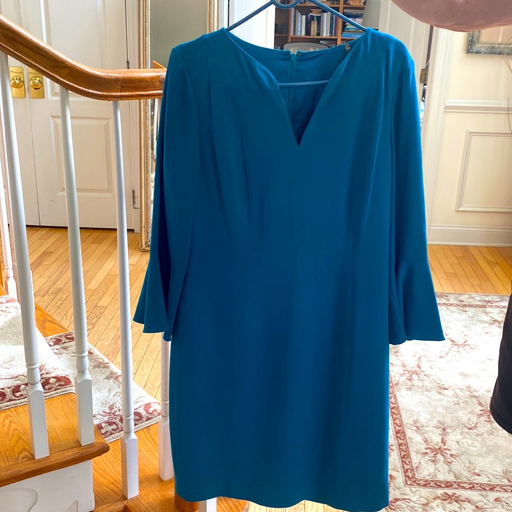 Eli Tahari cocktail dress blue color